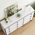 Commode horizontale moderne Famapy pour chambre à coucher, buffet multifonctionnel pour salon, blanc