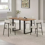 Christopher Knight Home Chaises de salle à manger rembourrées à cadre en fer Sebastian (lot de 4), beige/noir