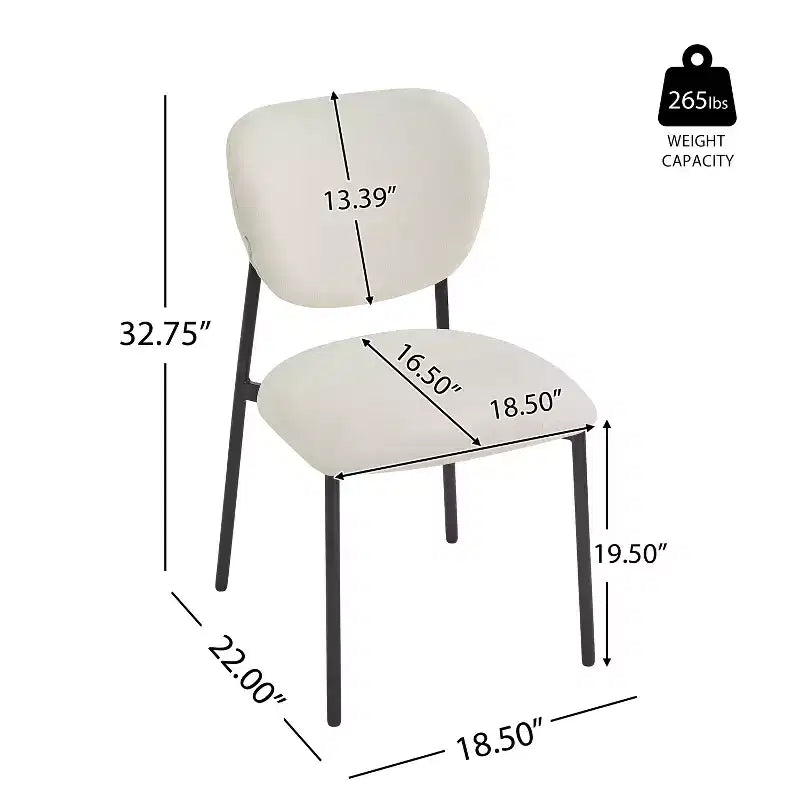 Christopher Knight Home Chaises de salle à manger rembourrées à cadre en fer Sebastian (lot de 4), beige/noir