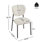 Christopher Knight Home Chaises de salle à manger rembourrées à cadre en fer Sebastian (lot de 4), beige/noir