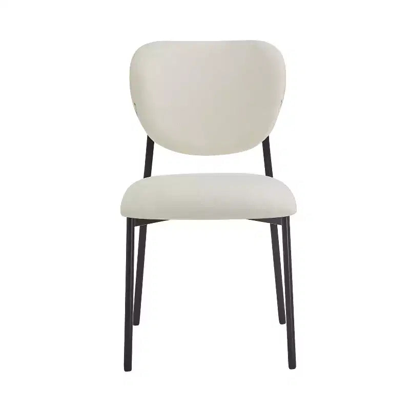 Christopher Knight Home Chaises de salle à manger rembourrées à cadre en fer Sebastian (lot de 4), beige/noir