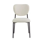 Christopher Knight Home Chaises de salle à manger rembourrées à cadre en fer Sebastian (lot de 4), beige/noir