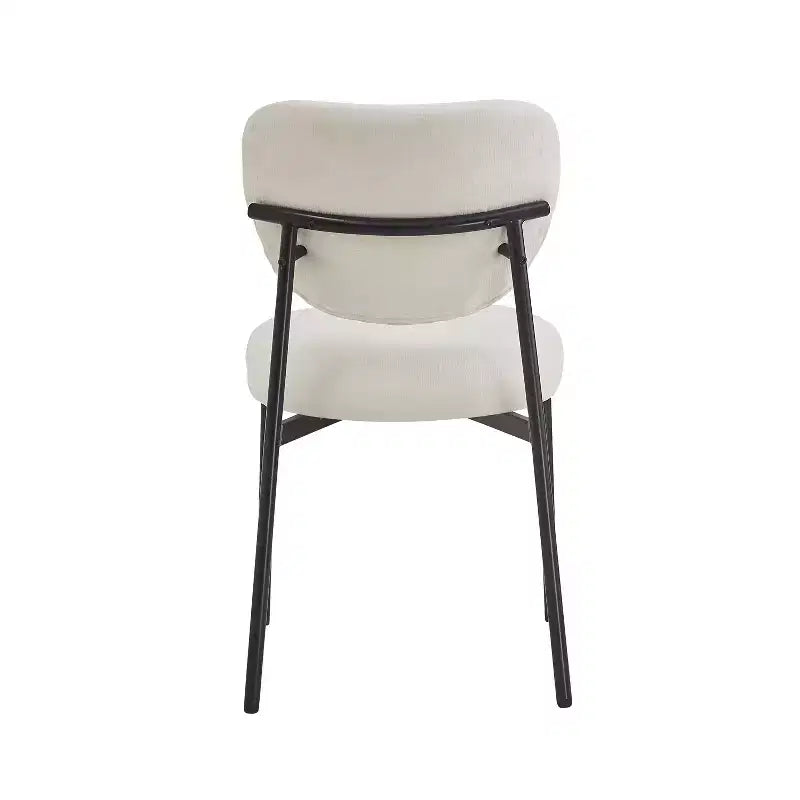 Christopher Knight Home Chaises de salle à manger rembourrées à cadre en fer Sebastian (lot de 4), beige/noir