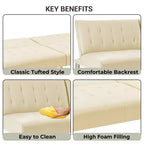 Canapé-lit futon à dossier divisé touffeté Home Imports Emporium, canapé-lit convertible avec pieds chromés