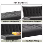 Canapé-lit futon à dossier divisé touffeté Home Imports Emporium, canapé-lit convertible avec pieds chromés