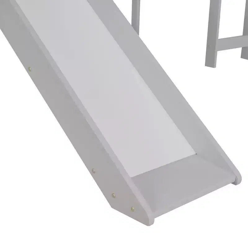 Lit mezzanine bas Whisen de 79,5L x 41,8l, élégant, de taille double, avec échelle intégrée et toboggan, conception multifonctionnelle
