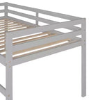 Lit mezzanine bas Whisen de 79,5L x 41,8l, élégant, de taille double, avec échelle intégrée et toboggan, conception multifonctionnelle