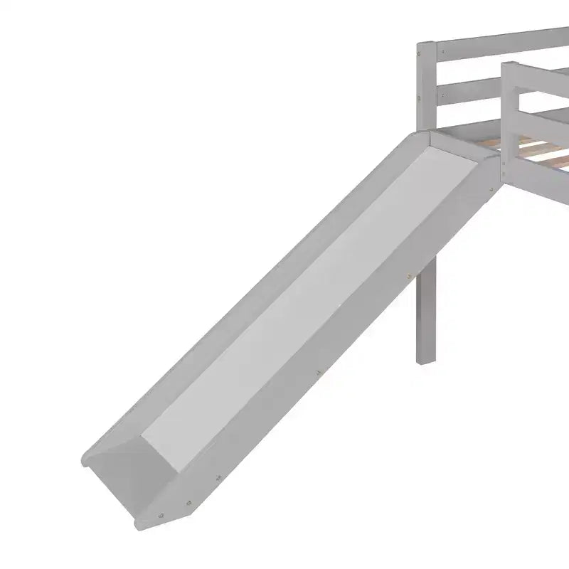 Lit mezzanine bas Whisen de 79,5L x 41,8l, élégant, de taille double, avec échelle intégrée et toboggan, conception multifonctionnelle