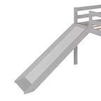 Lit mezzanine bas Whisen de 79,5L x 41,8l, élégant, de taille double, avec échelle intégrée et toboggan, conception multifonctionnelle