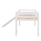 Lit mezzanine bas Whisen de 79,5L x 41,8l, élégant, de taille double, avec échelle intégrée et toboggan, conception multifonctionnelle