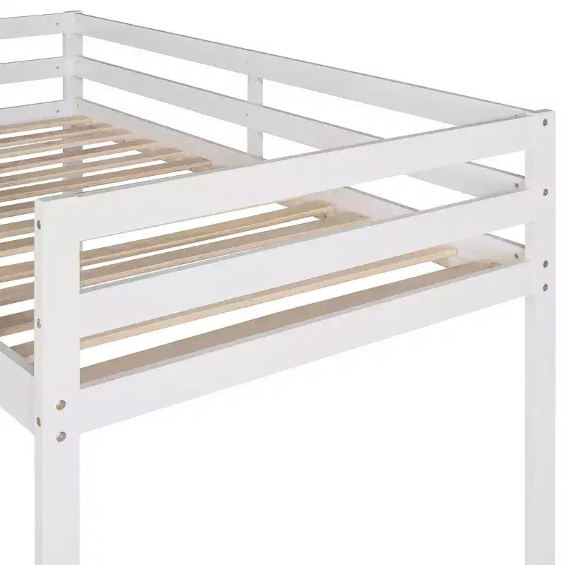 Lit mezzanine bas Whisen de 79,5L x 41,8l, élégant, de taille double, avec échelle intégrée et toboggan, conception multifonctionnelle
