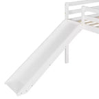 Lit mezzanine bas Whisen de 79,5L x 41,8l, élégant, de taille double, avec échelle intégrée et toboggan, conception multifonctionnelle