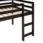 Lit mezzanine bas Whisen de 79,5L x 41,8l, élégant, de taille double, avec échelle intégrée et toboggan, conception multifonctionnelle