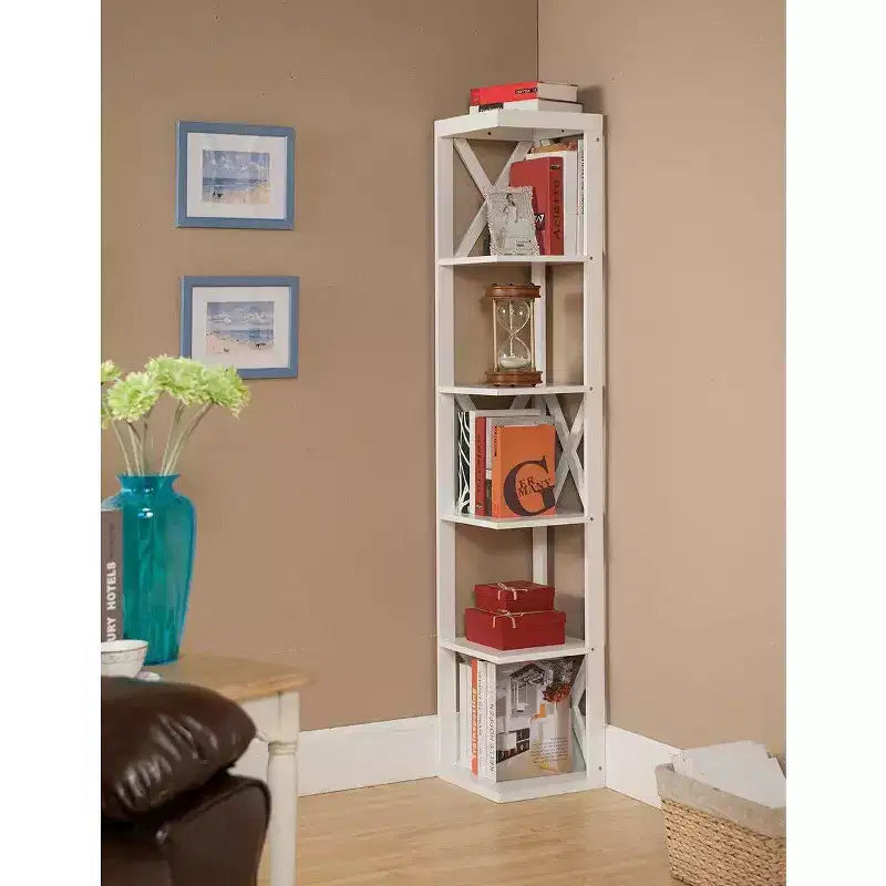 Meuble d'angle à 5 étagères Kings Brand Furniture – Étagère/Bibliothèque/Présentoir