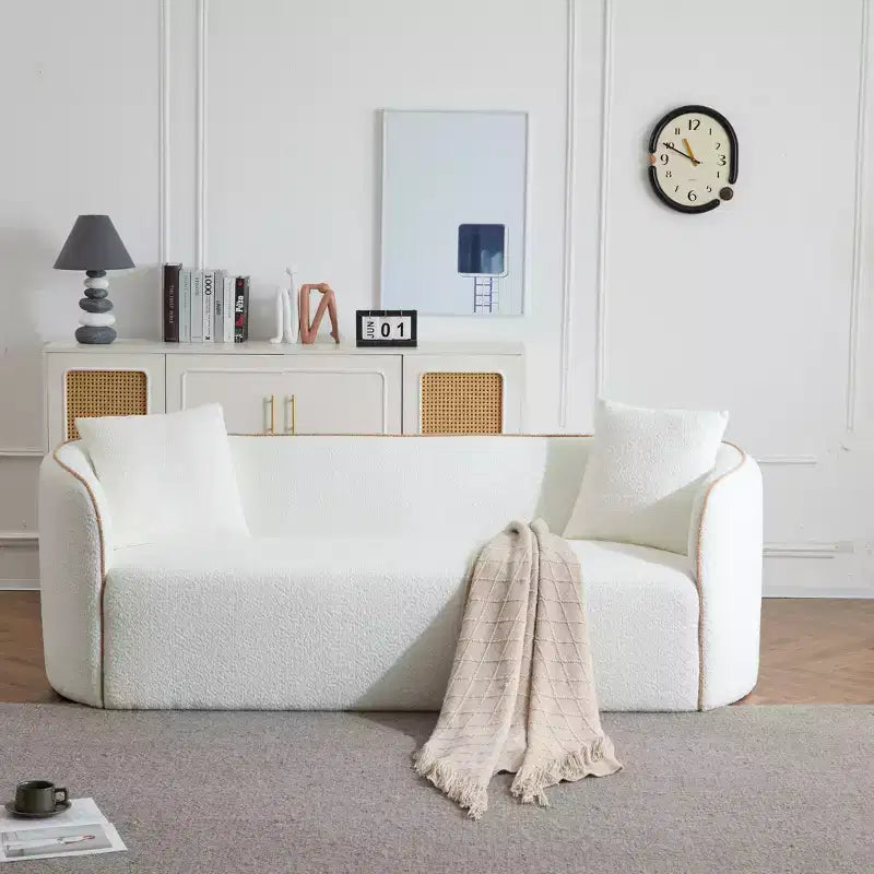 Canapé bouclé incurvé 3 places Christopher Knight Home Lindsay Elegance 82