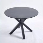 Élégante table sur pied : Design Mid-Century, pieds croisés, MDF - Utilisation salle à manger ou café
