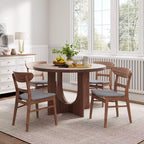 Chaises de salle à manger en bois rembourrées en tissu Isador Mid-Century Modern GDFStudio (lot de 2)
