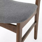 Chaises de salle à manger en bois rembourrées en tissu Isador Mid-Century Modern GDFStudio (lot de 2)