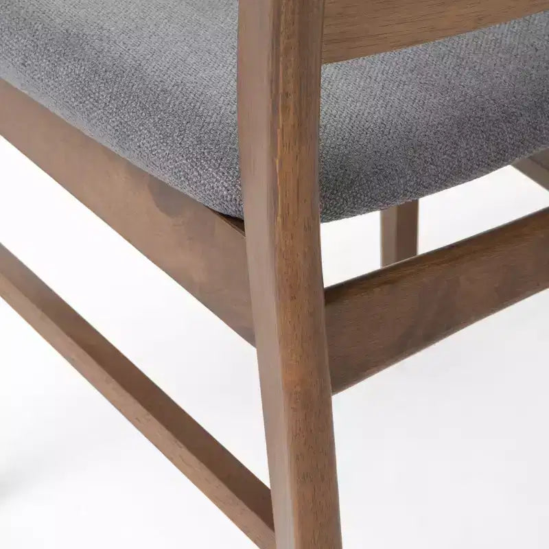 Chaises de salle à manger en bois rembourrées en tissu Isador Mid-Century Modern GDFStudio (lot de 2)