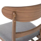 Chaises de salle à manger en bois rembourrées en tissu Isador Mid-Century Modern GDFStudio (lot de 2)