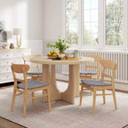 Chaises de salle à manger en bois rembourrées en tissu Isador Mid-Century Modern GDFStudio (lot de 2)