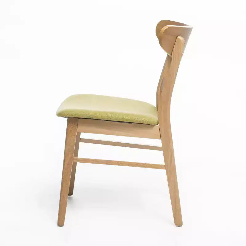 Chaises de salle à manger en bois rembourrées en tissu Isador Mid-Century Modern GDFStudio (lot de 2)