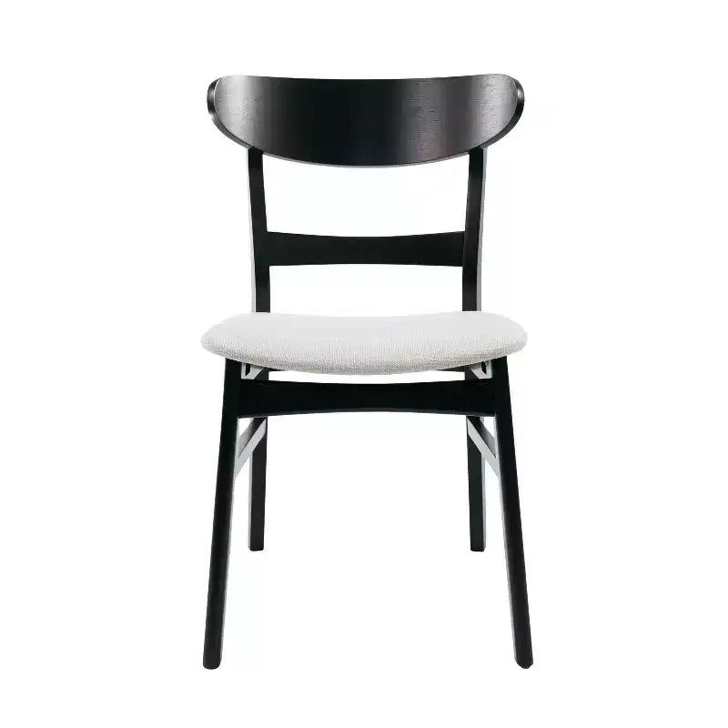 Chaises de salle à manger en bois rembourrées en tissu Isador Mid-Century Modern GDFStudio (lot de 2)