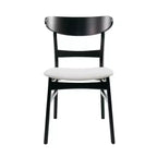 Chaises de salle à manger en bois rembourrées en tissu Isador Mid-Century Modern GDFStudio (lot de 2)