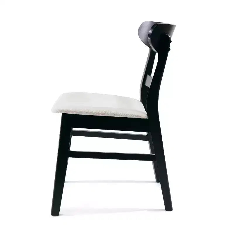 Chaises de salle à manger en bois rembourrées en tissu Isador Mid-Century Modern GDFStudio (lot de 2)