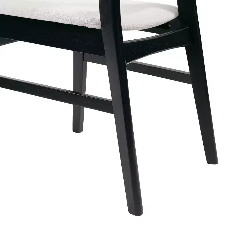 Chaises de salle à manger en bois rembourrées en tissu Isador Mid-Century Modern GDFStudio (lot de 2)