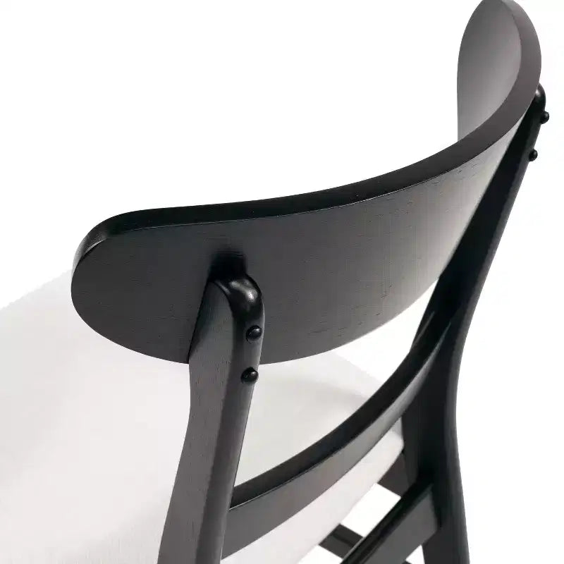 Chaises de salle à manger en bois rembourrées en tissu Isador Mid-Century Modern GDFStudio (lot de 2)