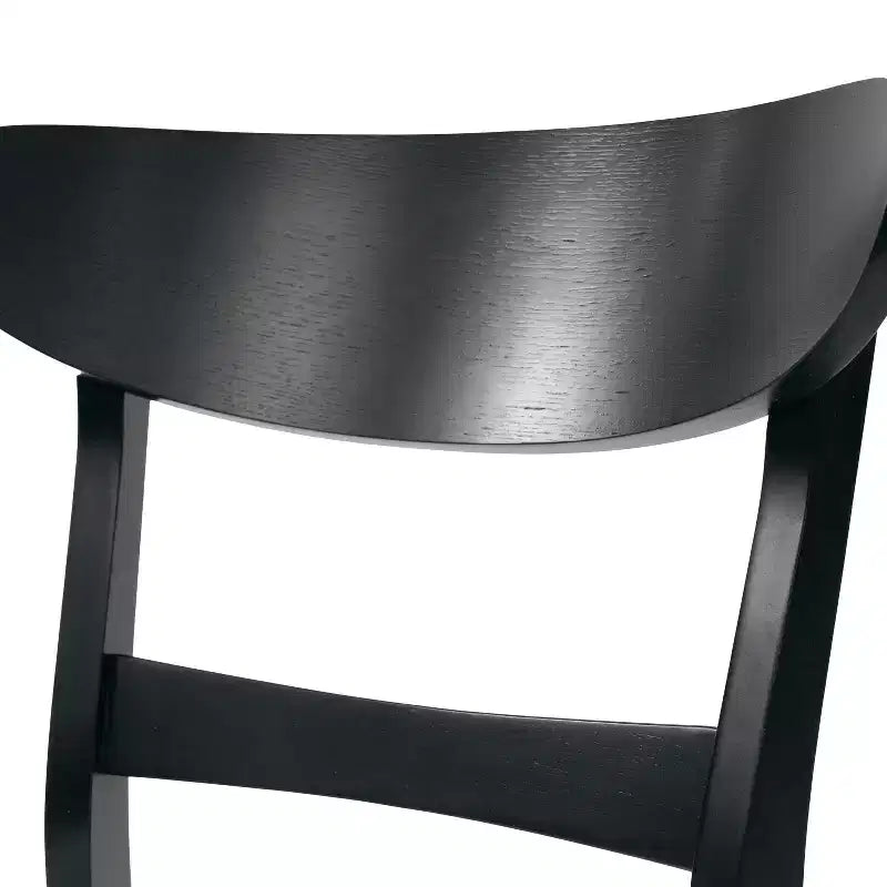 Chaises de salle à manger en bois rembourrées en tissu Isador Mid-Century Modern GDFStudio (lot de 2)