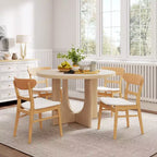 Chaises de salle à manger en bois rembourrées en tissu Isador Mid-Century Modern GDFStudio (lot de 2)