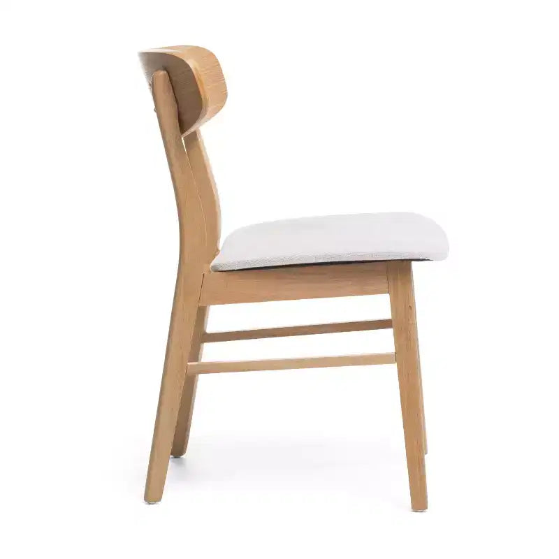 Chaises de salle à manger en bois rembourrées en tissu Isador Mid-Century Modern GDFStudio (lot de 2)