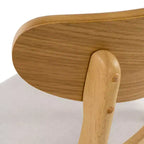 Chaises de salle à manger en bois rembourrées en tissu Isador Mid-Century Modern GDFStudio (lot de 2)