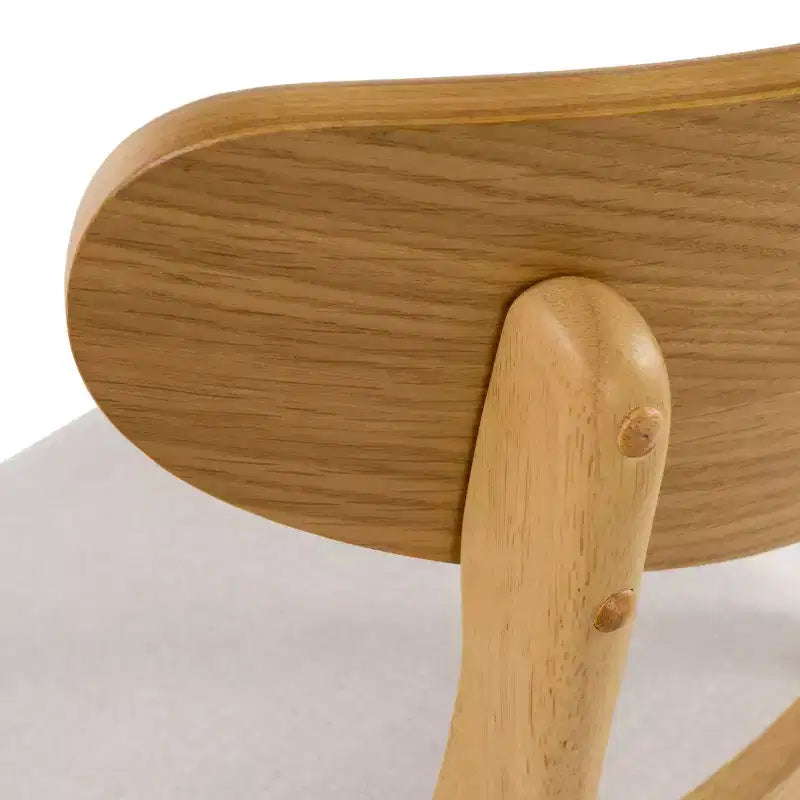 Chaises de salle à manger en bois rembourrées en tissu Isador Mid-Century Modern GDFStudio (lot de 2)