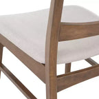 Chaises de salle à manger en bois rembourrées en tissu Isador Mid-Century Modern GDFStudio (lot de 2)