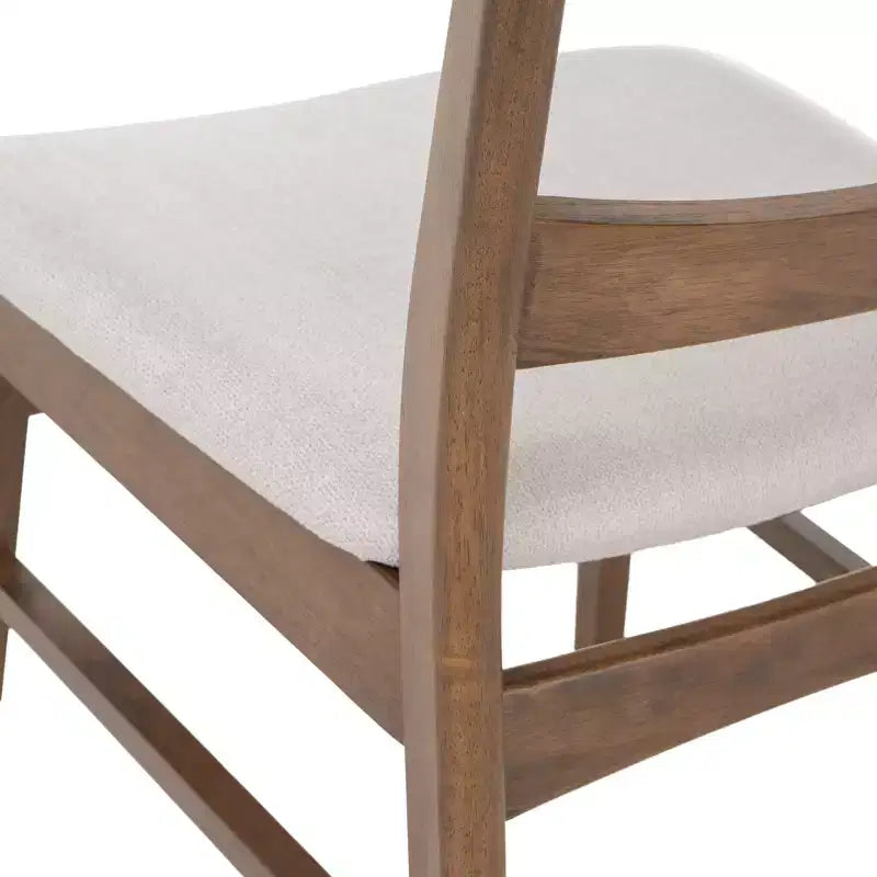 Chaises de salle à manger en bois rembourrées en tissu Isador Mid-Century Modern GDFStudio (lot de 2)