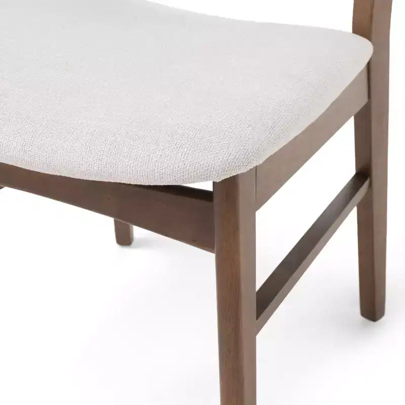 Chaises de salle à manger en bois rembourrées en tissu Isador Mid-Century Modern GDFStudio (lot de 2)