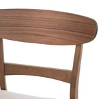 Chaises de salle à manger en bois rembourrées en tissu Isador Mid-Century Modern GDFStudio (lot de 2)