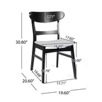 Chaises de salle à manger en bois rembourrées en tissu Isador Mid-Century Modern GDFStudio (lot de 2)