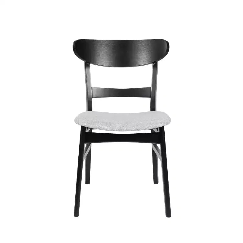 Chaises de salle à manger en bois rembourrées en tissu Isador Mid-Century Modern GDFStudio (lot de 2)