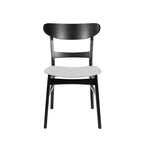 Chaises de salle à manger en bois rembourrées en tissu Isador Mid-Century Modern GDFStudio (lot de 2)