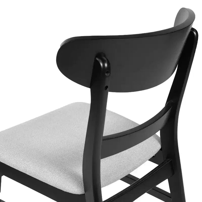 Chaises de salle à manger en bois rembourrées en tissu Isador Mid-Century Modern GDFStudio (lot de 2)