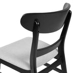 Chaises de salle à manger en bois rembourrées en tissu Isador Mid-Century Modern GDFStudio (lot de 2)