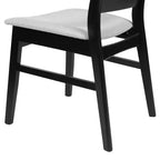 Chaises de salle à manger en bois rembourrées en tissu Isador Mid-Century Modern GDFStudio (lot de 2)
