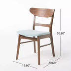 Chaises de salle à manger en bois rembourrées en tissu Isador Mid-Century Modern GDFStudio (lot de 2)