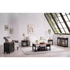 Kings Brand Furniture - Console moderne avec 2 tiroirs de rangement et étagère ouverte, Table d'appoint pour Couloir, Salon ou Chambre à coucher