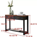 Kings Brand Furniture - Console moderne avec 2 tiroirs de rangement et étagère ouverte, Table d'appoint pour Couloir, Salon ou Chambre à coucher