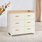 Commode de chambre à 6 tiroirs, avec table à langer résistante à l'eau, meuble de rangement.